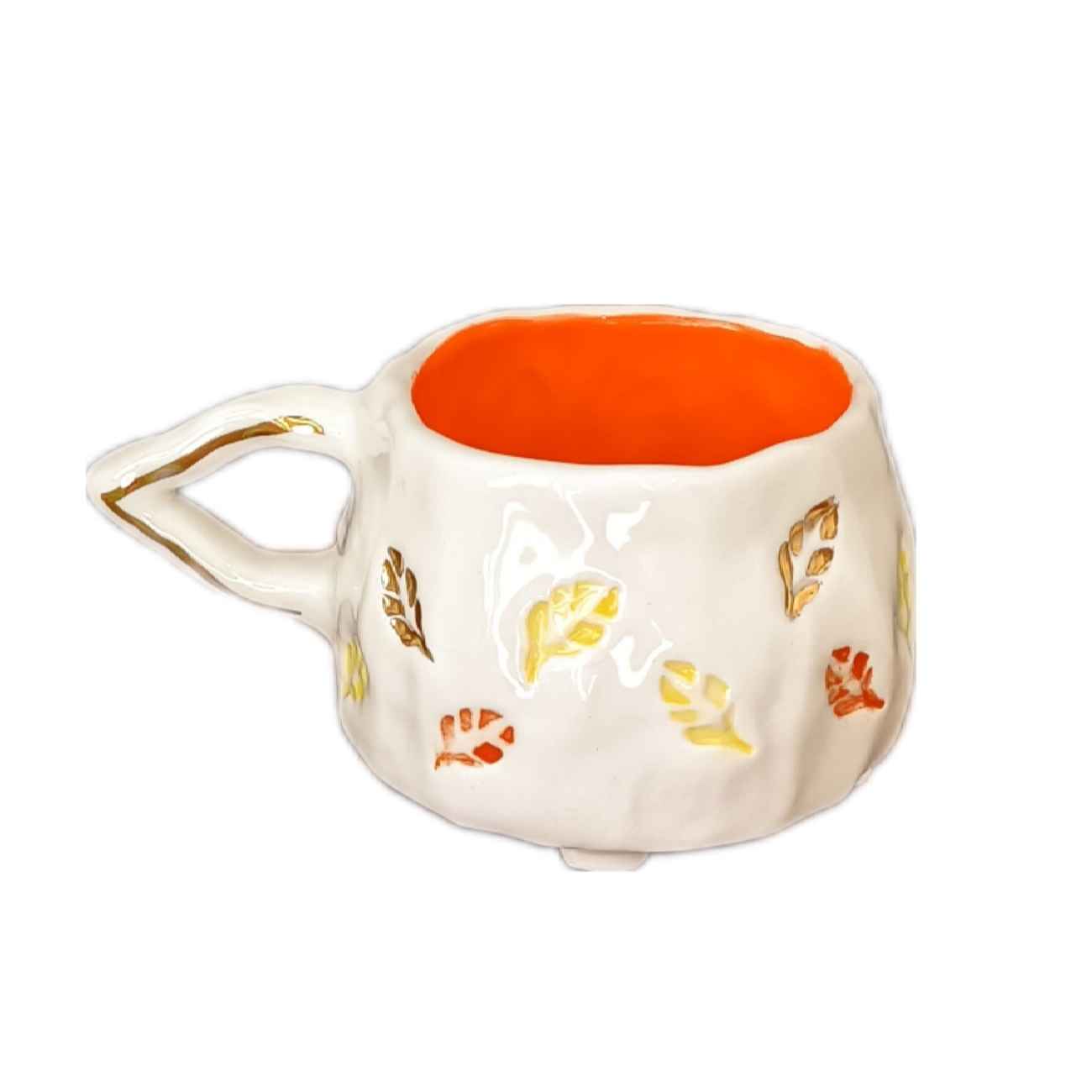Tasse en céramique artisanale - Design Feuille