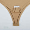 Bodysuit à manches longues avec trous pour les pouces pour femmes en crème