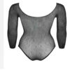 Bodysuit à manches longues pour femmes en noir – Tenue élégante pour cérémonies et fêtes