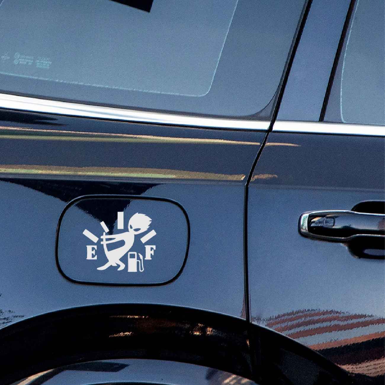 Autocollant Noir – Design Jauge de Carburant en Blanc