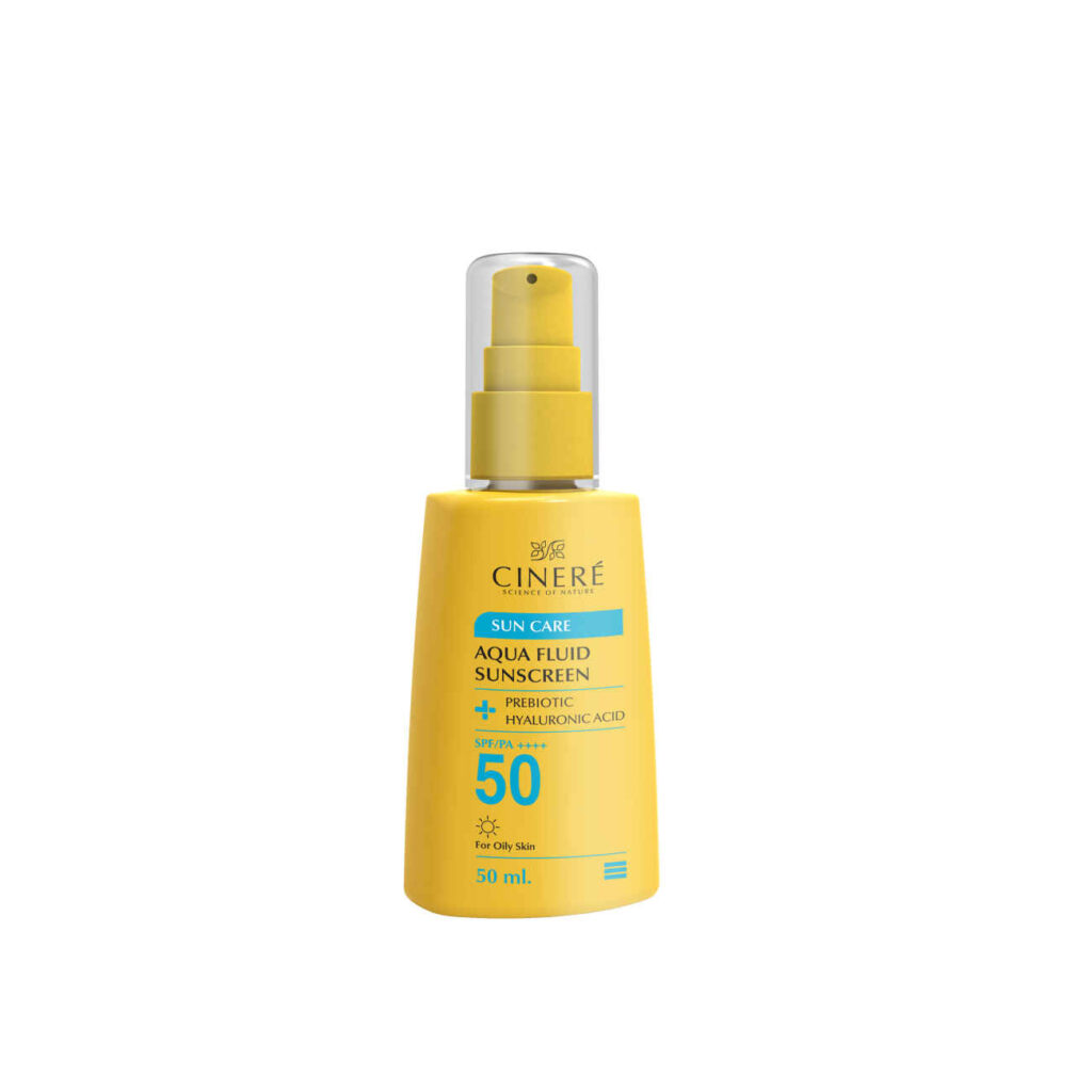 Cinere Fluide Solaire Prébiotique SPF50 pour Peaux Grasses