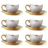 Service à thé artistique en porcelaine classique avec détails dorés – Expérience de dégustation sophistiquée et élégante