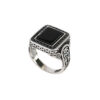 Bague en argent Classique pour homme avec pierre noire