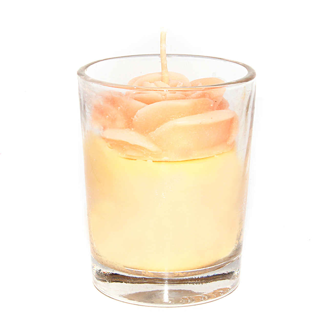 Bougie décorative en pot avec design rose