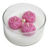 Bougie décorative en pot avec design rose en rose