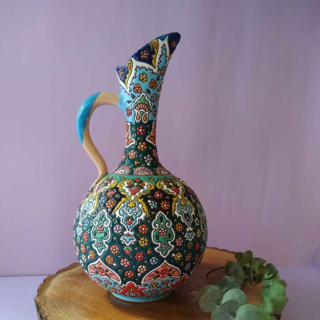 Pichet Décoratif en Céramique Art Minakari