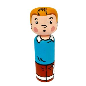 Poupée Pég en Bois Décorative : Modèle Tintin & Milou
