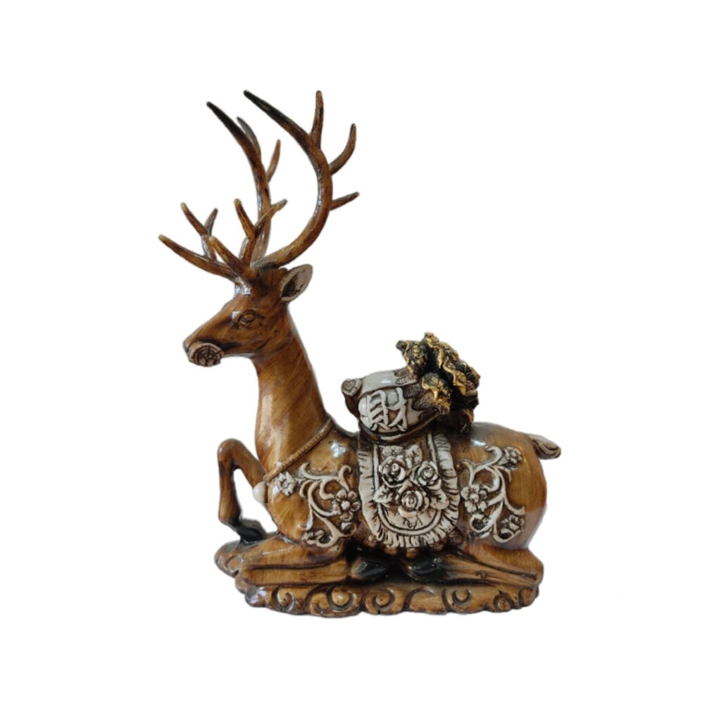 Figurine décorative de cerf assis - Décoration amusante pour la maison