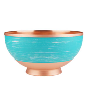 Élégance artisanale : Coupe persane en cuivre fabriquée à la main en turquoise