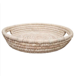 Panier en osier tissé à la main, style durable en crème