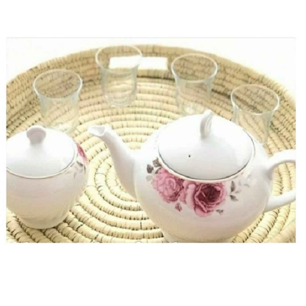 Panier en osier tissé à la main, style durable en crème