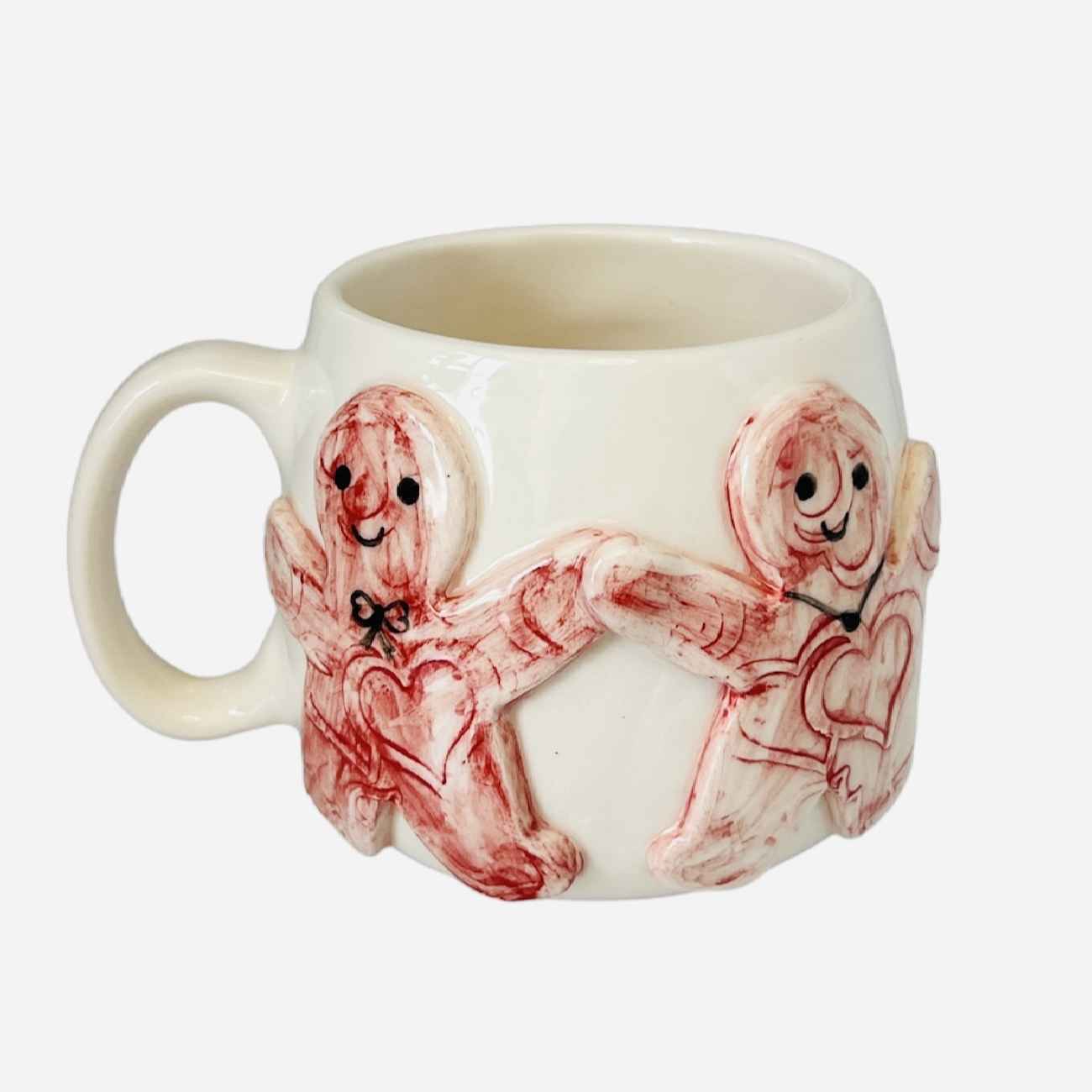 Tasse en céramique artistique - Design élégant pain d'épice en blanc