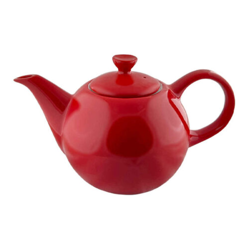 Théière de service en porcelaine élégante rouge