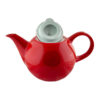 Théière de service en porcelaine élégante rouge