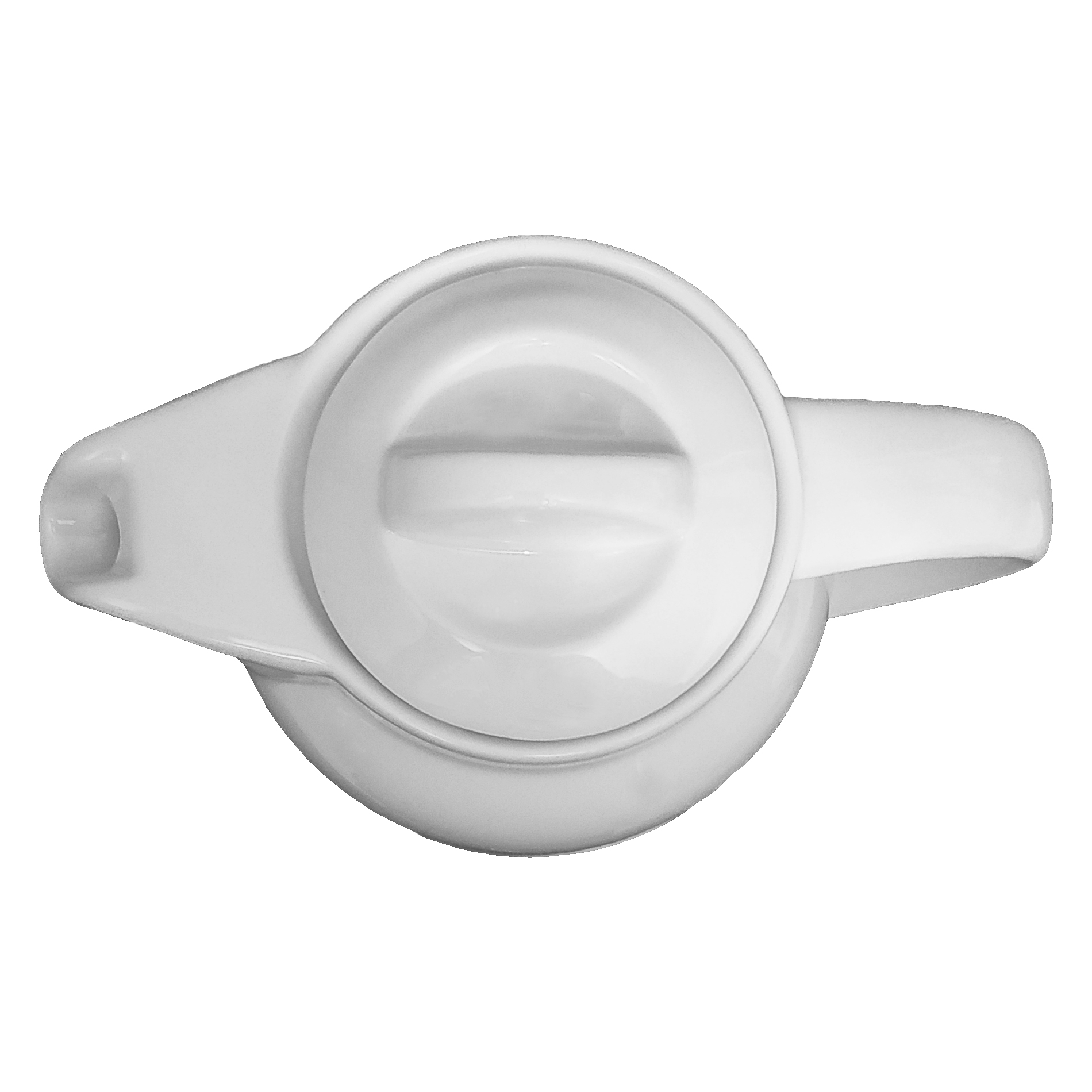 Théière de service en porcelaine élégante avec chauffe-théière en blanc