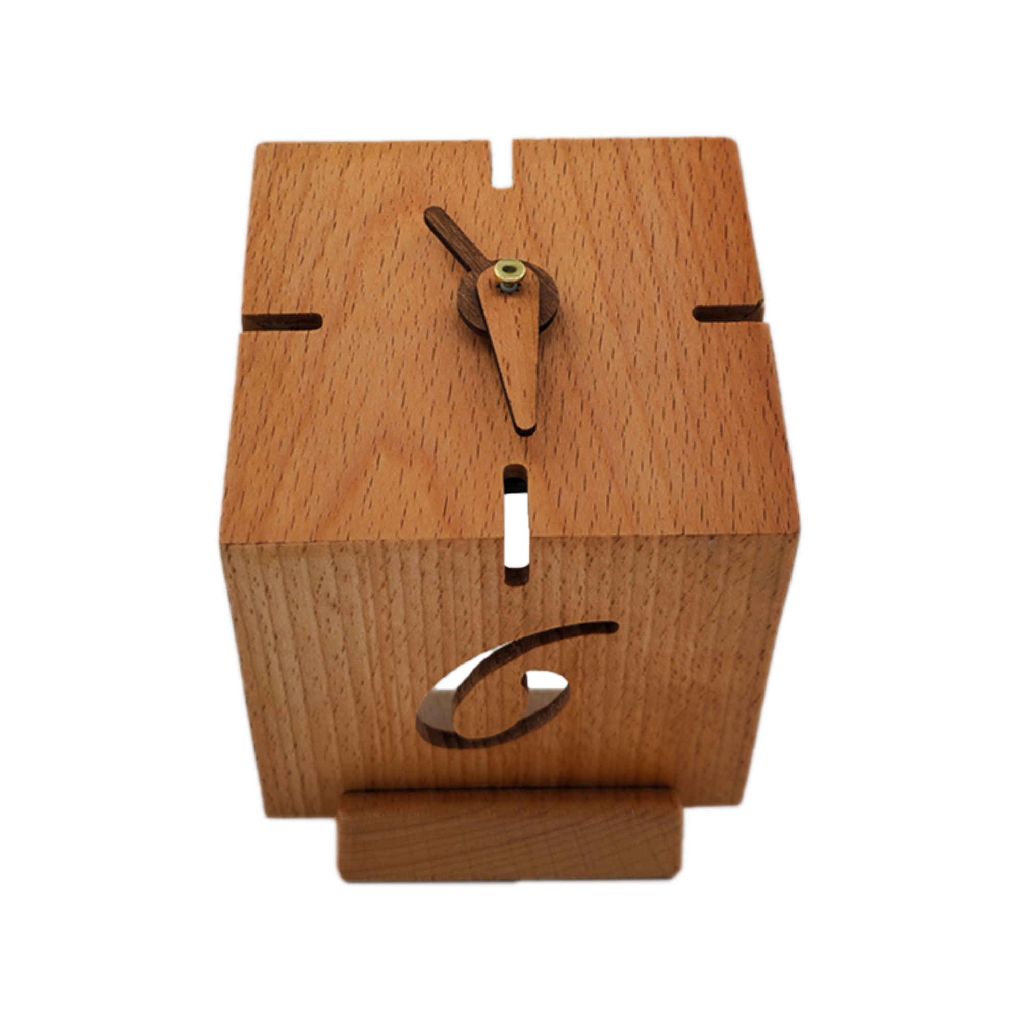 Horloge de Bureau Artisanale en Bois – Design Minimaliste