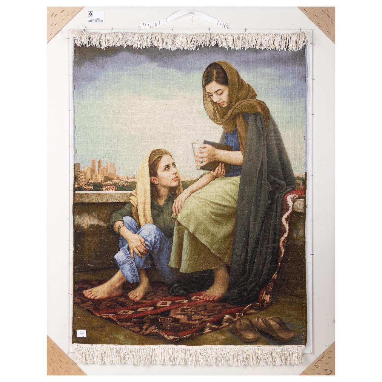 Tapis persan figuratif noué à la main de Tabriz représentant les présages de Hafez (Fal-e Hafez)