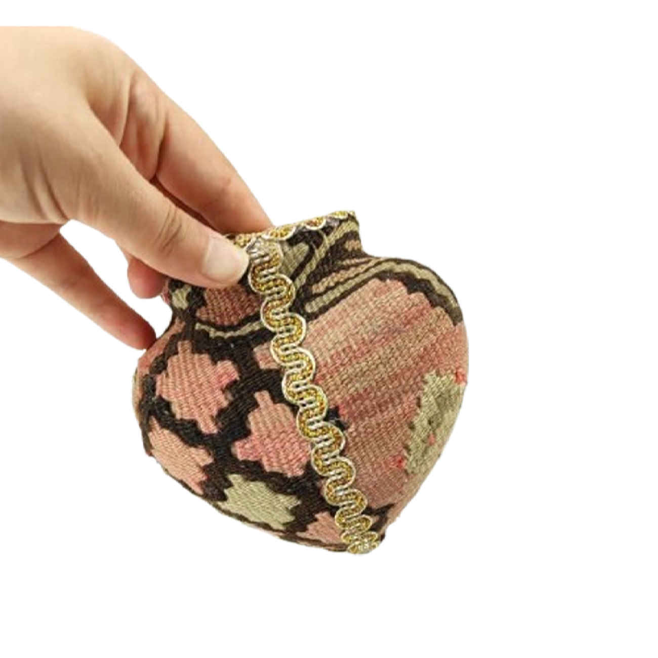 Vase en poterie bulbous fait main avec design de tapis persan de Tabriz