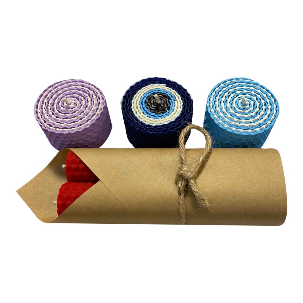 Bougie naturelle en cire d'abeille faite à la main, ensemble de 5 pièces