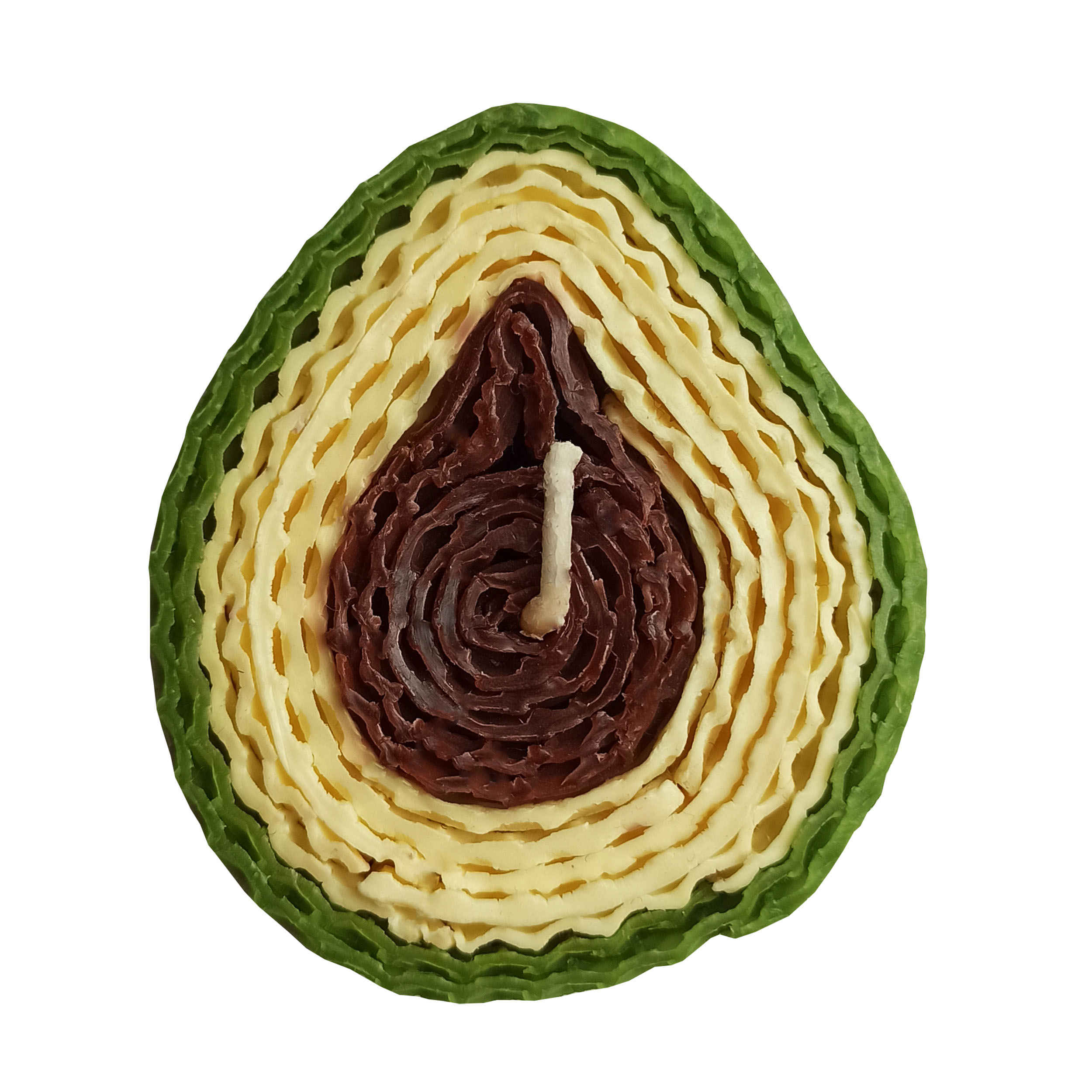 Bougie naturelle en cire d'abeille faite à la main avec design avocat
