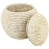Panier en osier tissé à la main pour l’organisation avec couvercle