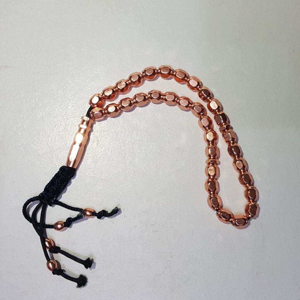 Chapelet islamique en cuivre – 33 perles (Tasbih)
