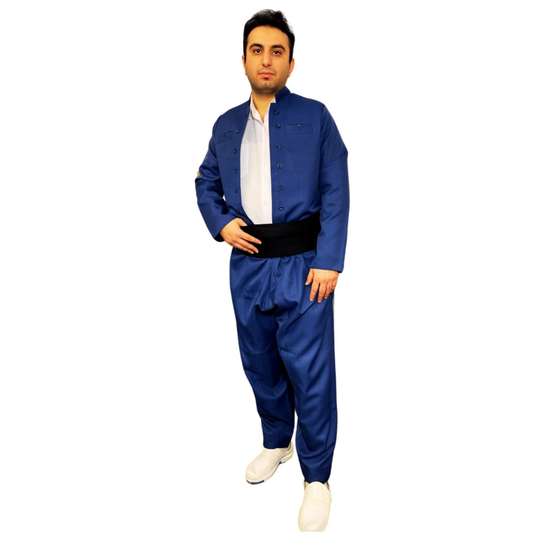 Vêtements Kurdes pour Hommes avec Pishtwen - Maleki Bleu Marine