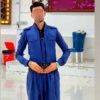 Vêtements Kurdes avec Pishtwen pour Hommes en Bleu Marine