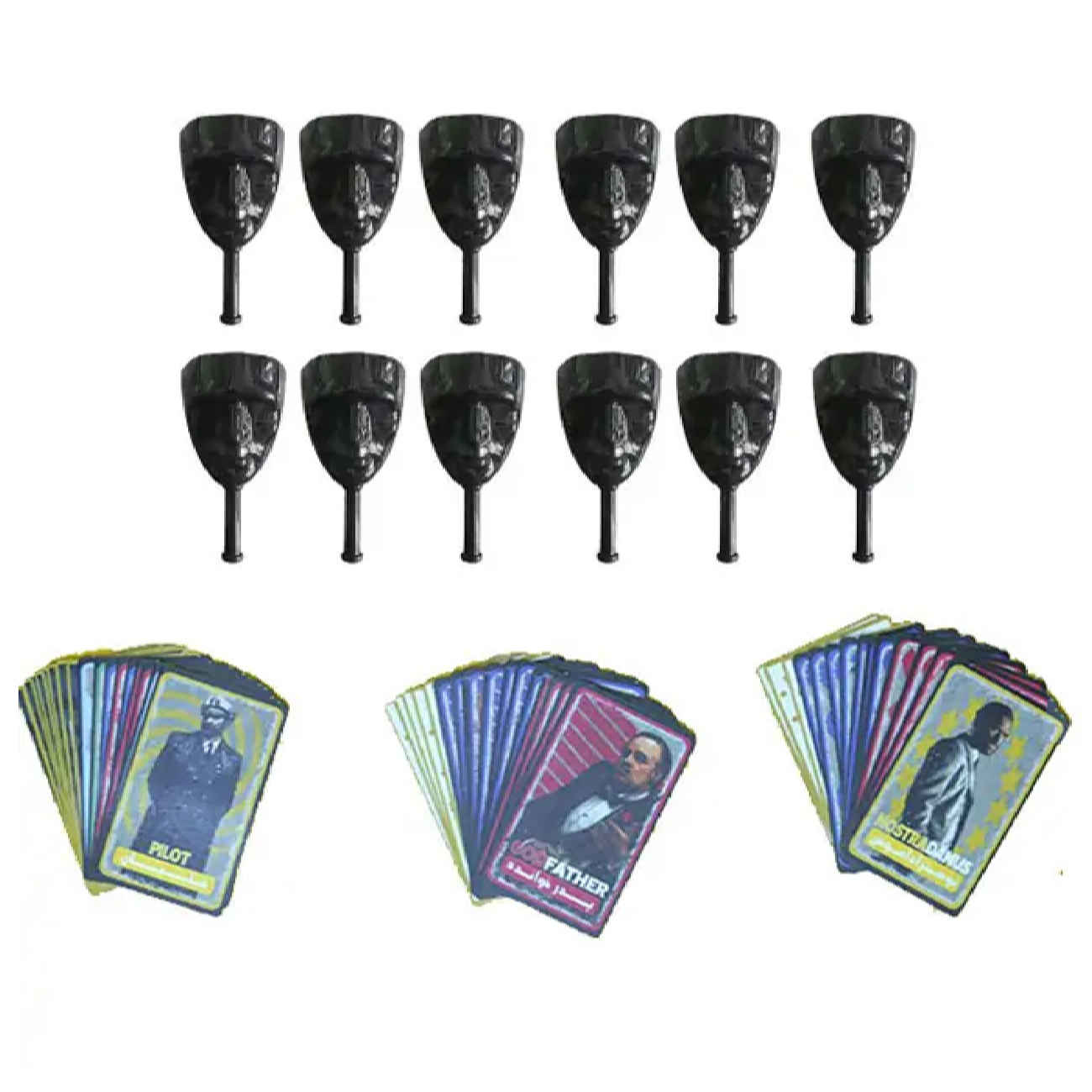 Pack de Jeu Mafia avec Masques et Cartes – 12 Masques Inclus et Trois Scénarios