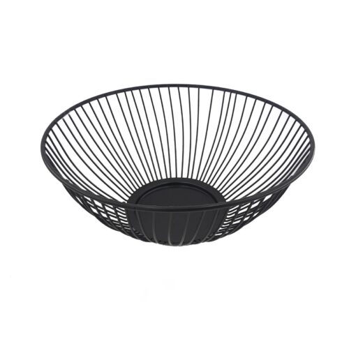 Panier à fruits en fil métallique chic et luxe en noir