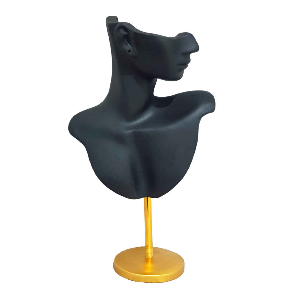 Porte-bijoux minimaliste et organisateur avec base dorée