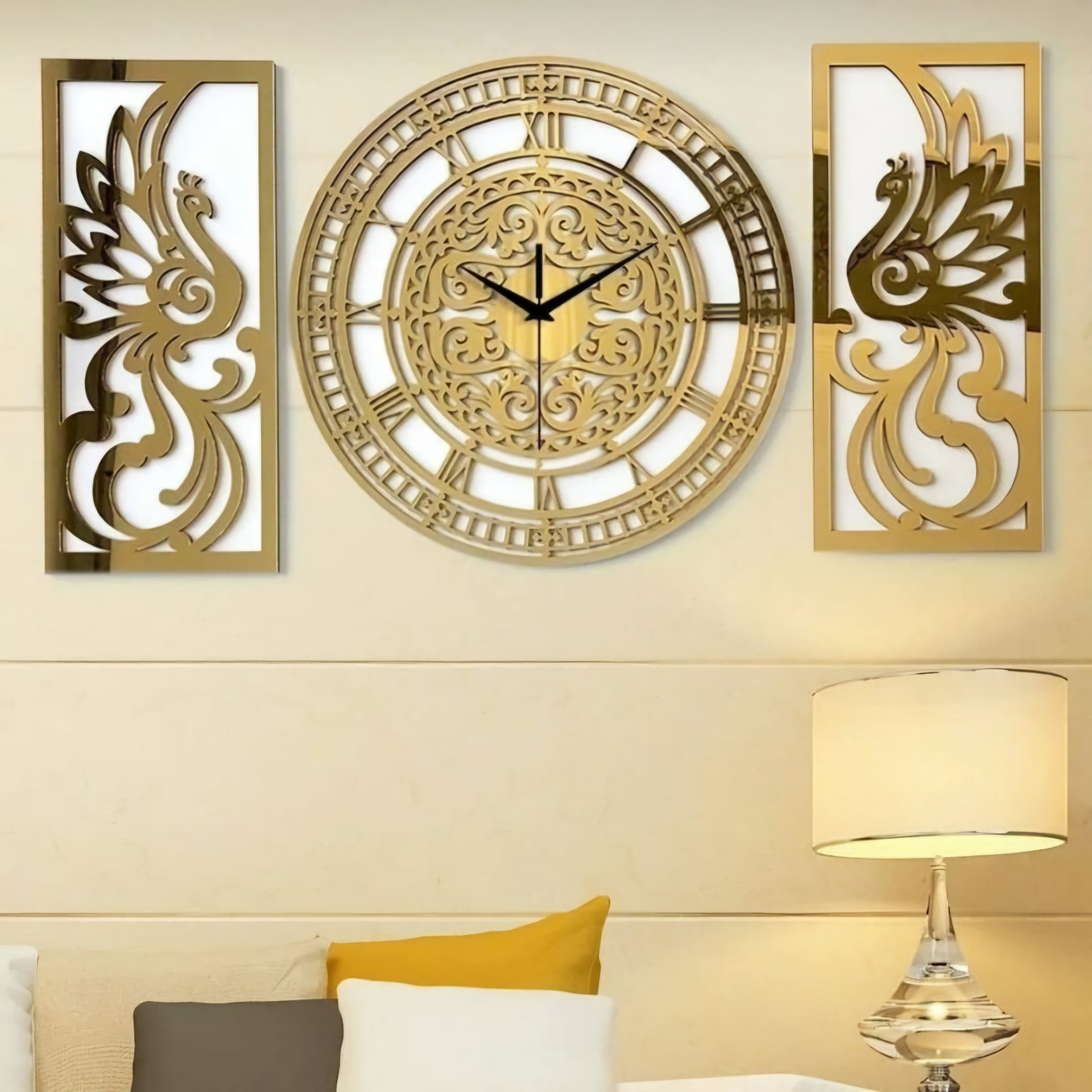 Ensemble moderne d'horloges murales en 3 pièces Simurgh
