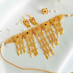 Ensemble Collier en Laiton Mortasha avec Boucles d’Oreilles