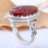 Bague en argent Agate pour homme avec pierre brune
