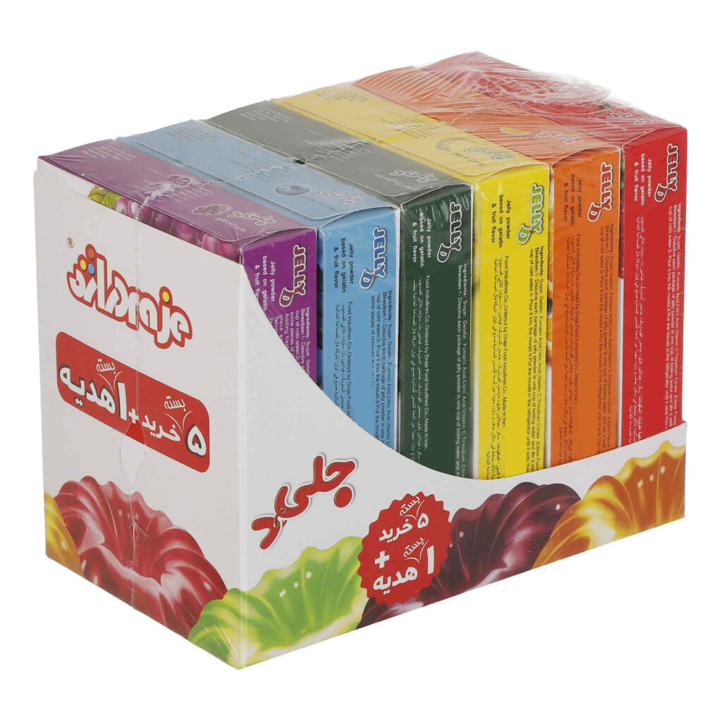 Pack de Poudres de Gelée Assorties Halal par Draje – 100g (Lot de 6)