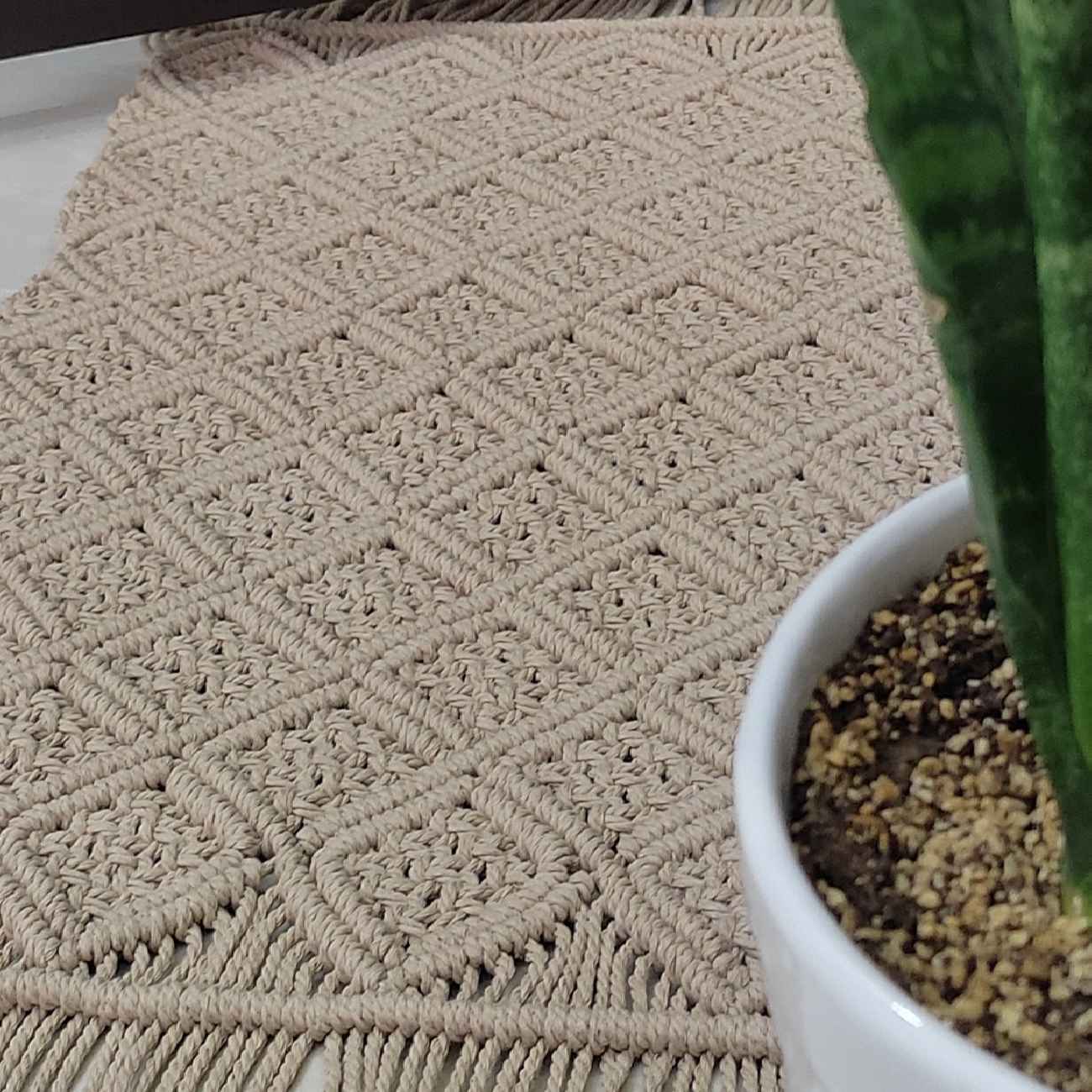 Tapis de sol macramé bohème persan tissé à la main – Luxe