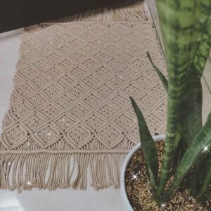Tapis de sol macramé bohème persan tissé à la main – Luxe