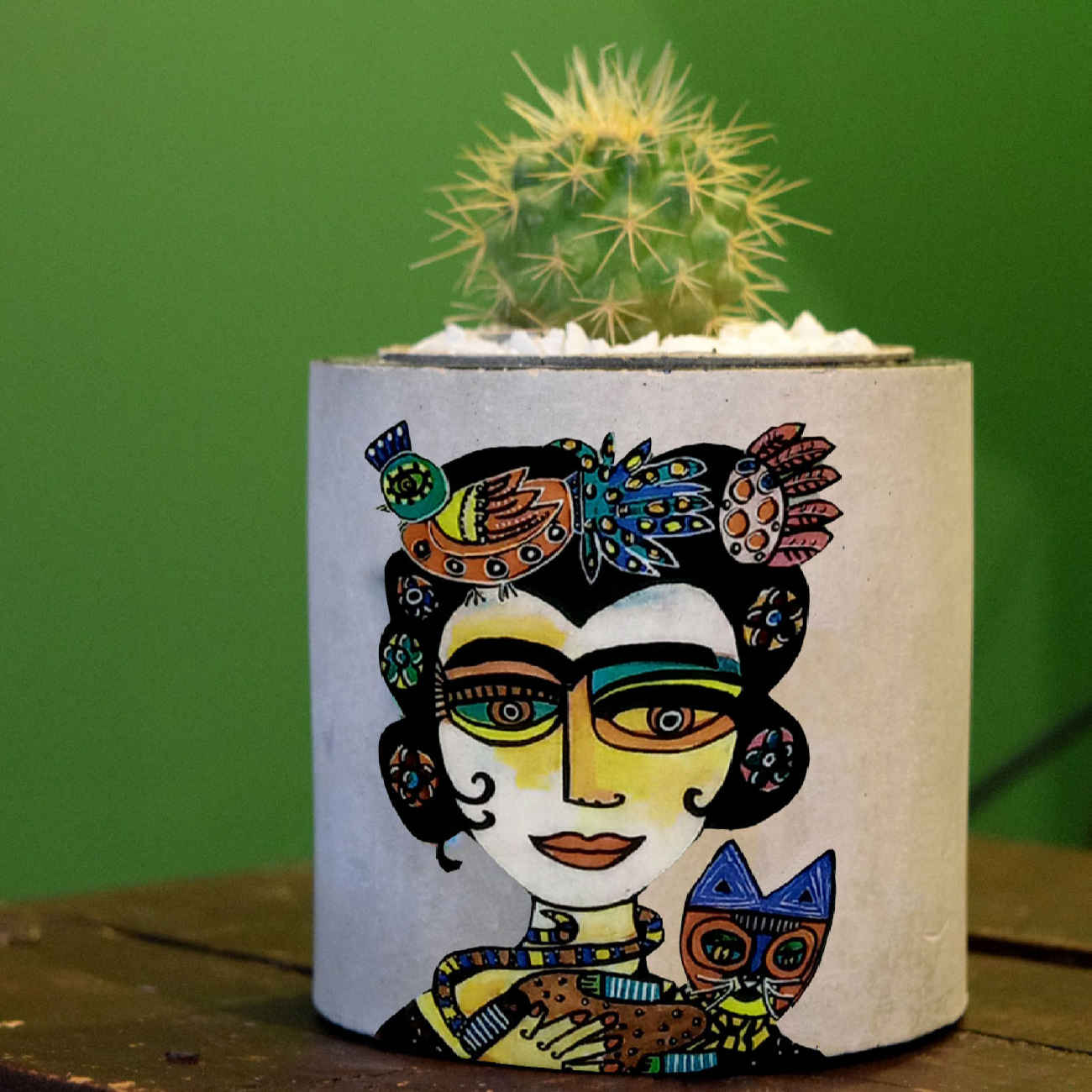 Vase concret persan élégance fait main gris