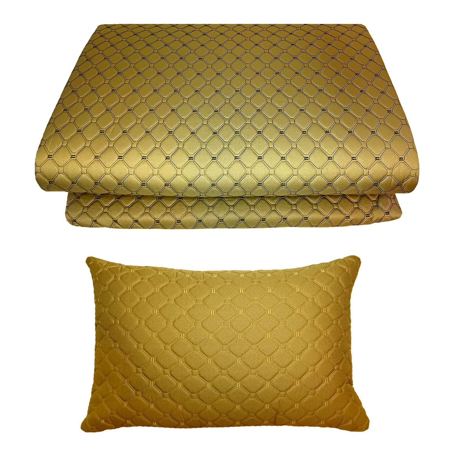 Matelas de sol taille simple avec oreiller en or