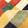 Tapis Gabbeh persan en laine tissé à la main authentique dans le Fars, à carreaux