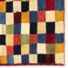 Tapis Gabbeh persan en laine tissé à la main authentique dans le Fars, à carreaux