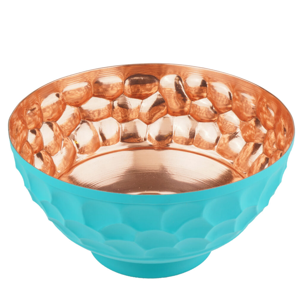 Coupe persane en cuivre fabriquée à la main en turquoise