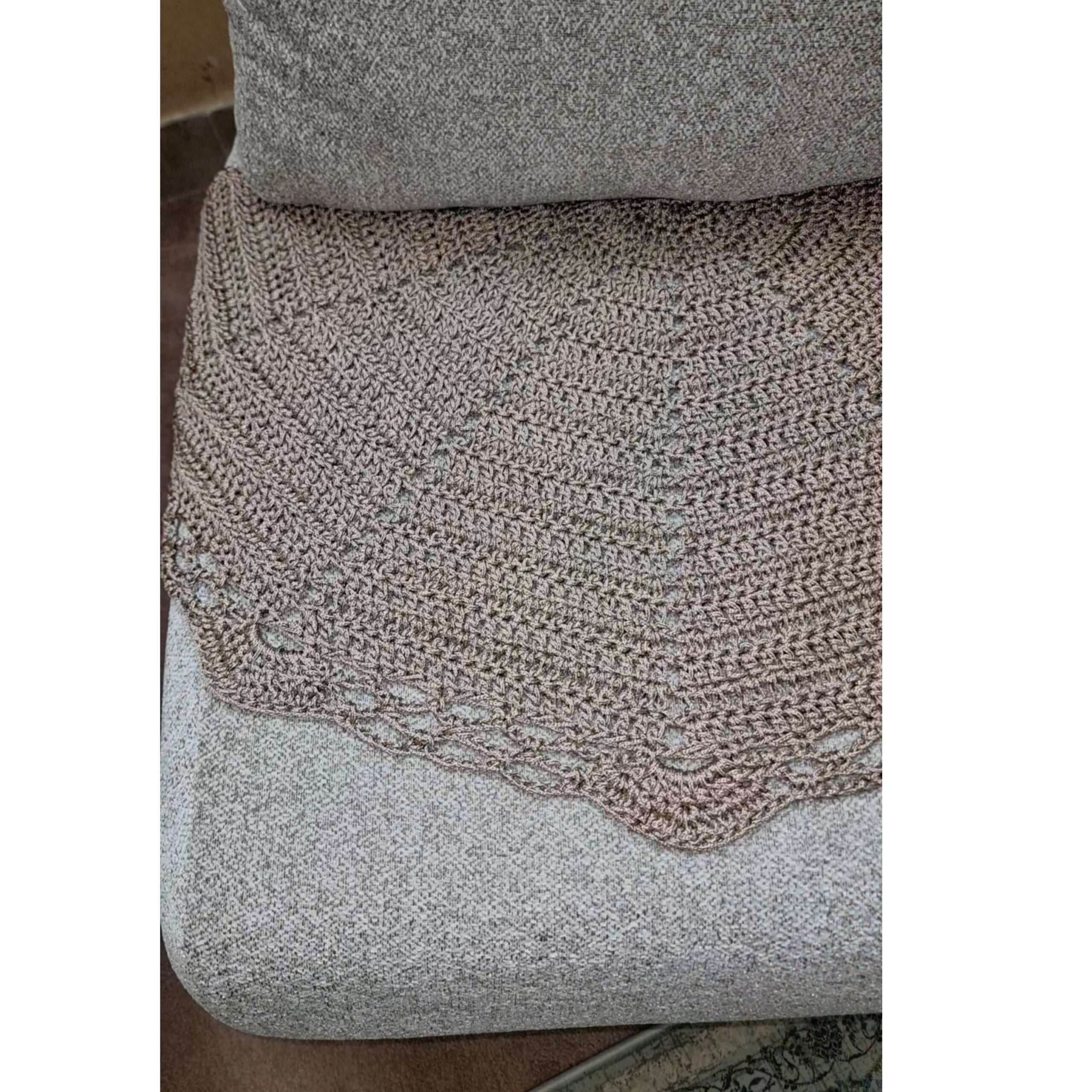 Tapis de sol macramé bohème persan marron tissé à la main