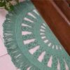 Tapis de sol macramé bohème persan vert tissé à la main