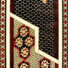 Horloge murale en bois persane artisanale - Art du marqueterie Khatam, Classique