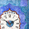 Horloge murale en bois persane artisanale - Art du marqueterie Khatam, Classique