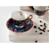 Service à thé artistique en porcelaine bleu marine – Collection classique et intemporelle