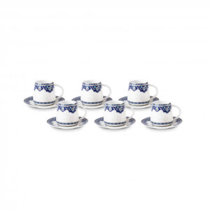 Service à thé artistique en porcelaine avec motif géométrique – Élégance moderne et stylée