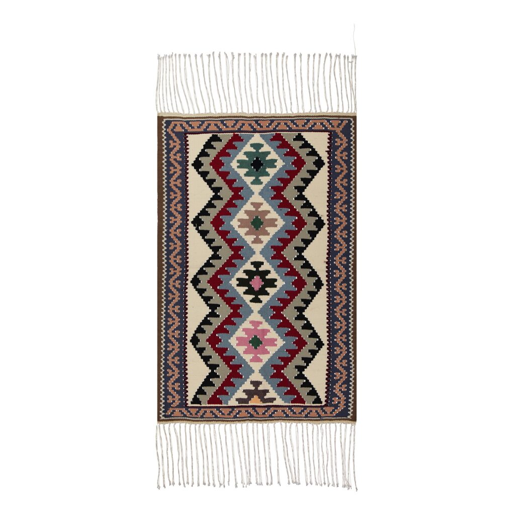Tapis Kilim Qashqai Persan authentique tissé à la main crème