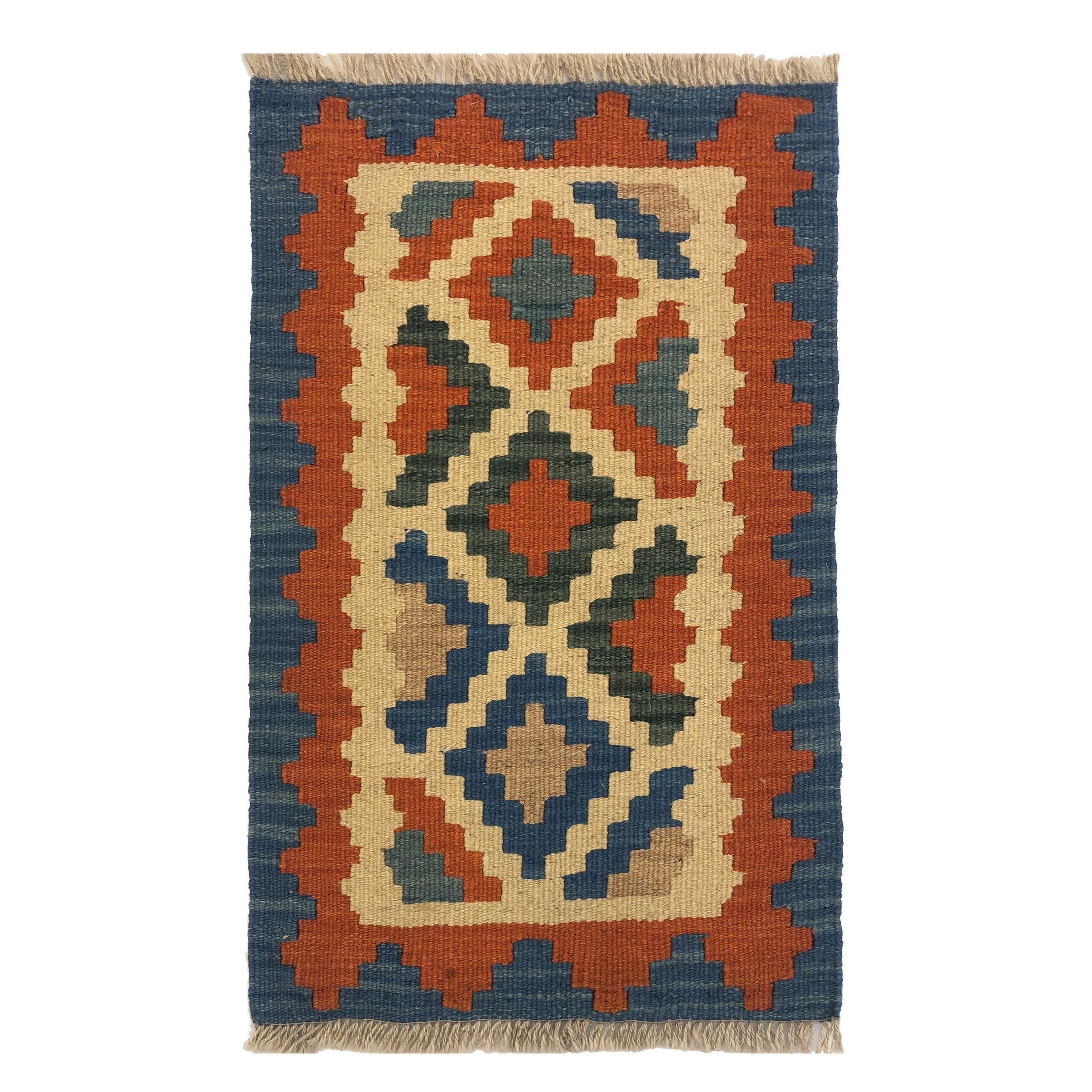 Tapis Kilim Qashqai Persan en laine tissé à la main à Firuzabad